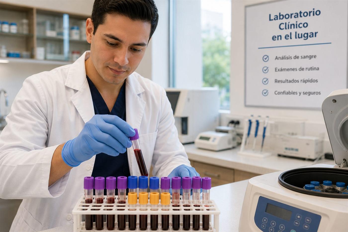 Lab technician preparing blood samples for analysis
