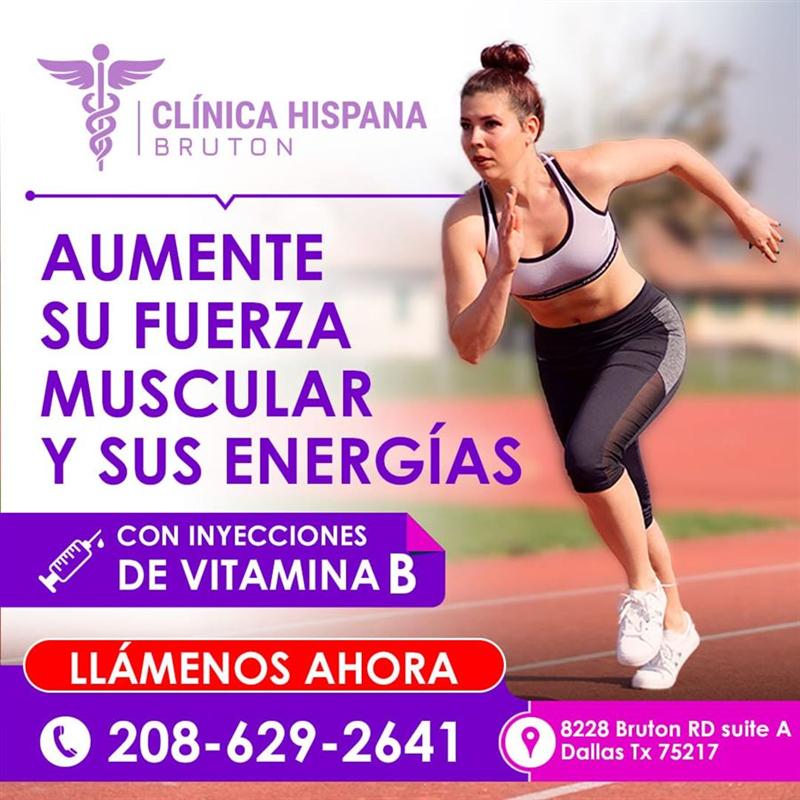 Promoción: inyecciones de vitamina B para aumentar la fuerza muscular y la energía