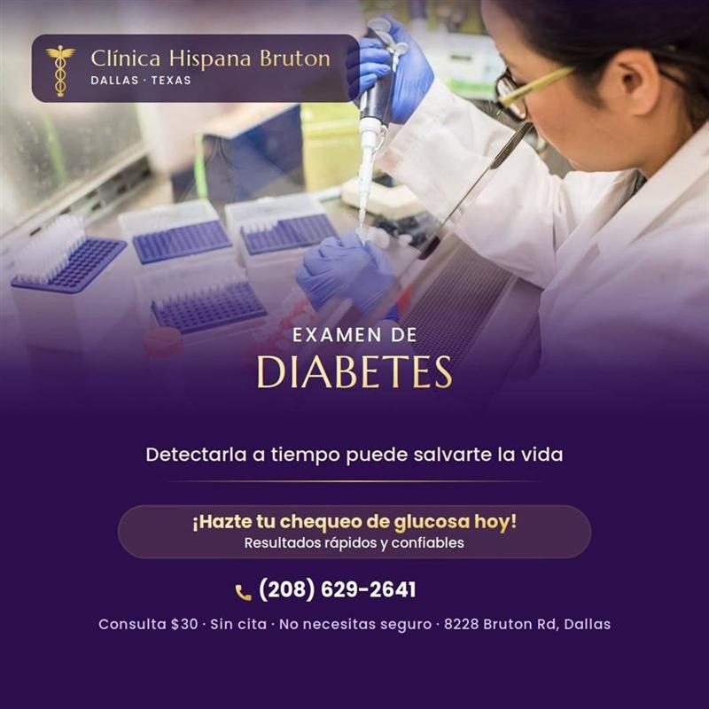 Promoción: examen de diabetes con chequeo de glucosa y resultados rápidos y confiables